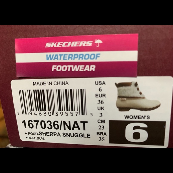 🔥Skechers Pond Sherpa Duck Waterproof Boots Women's Winter - Picture 6 of 9